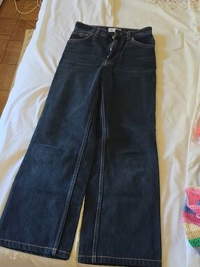 Zara Dark Blue Wide-Leg Women's Jeans